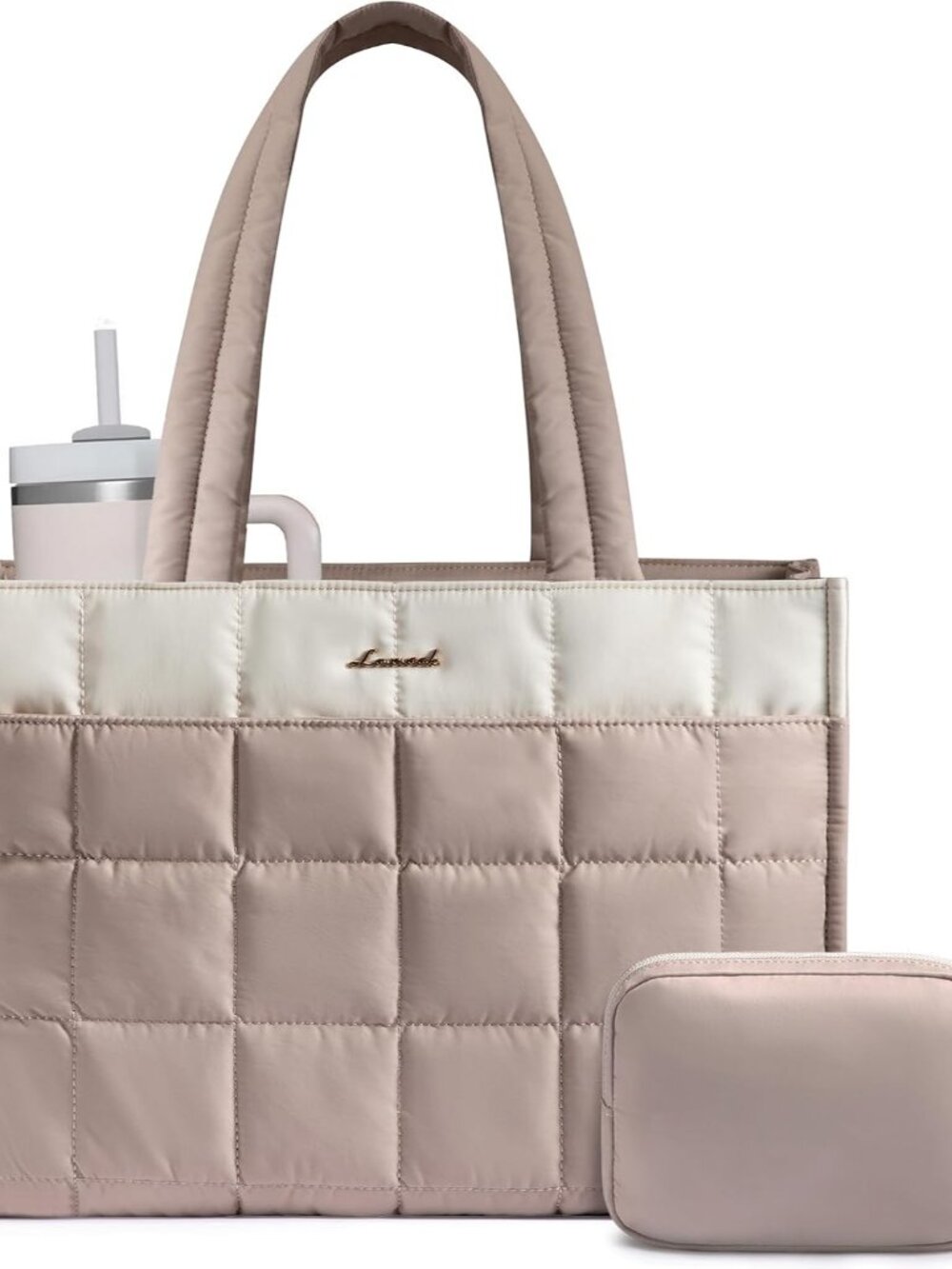 Tote Bag for Women, Puffer Work Handbag 15.6 Inch Laptop Purse for Nurse Teacher